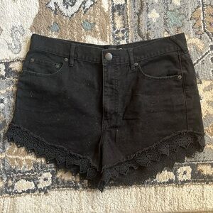 Free People Black Denim Shorts Size 30